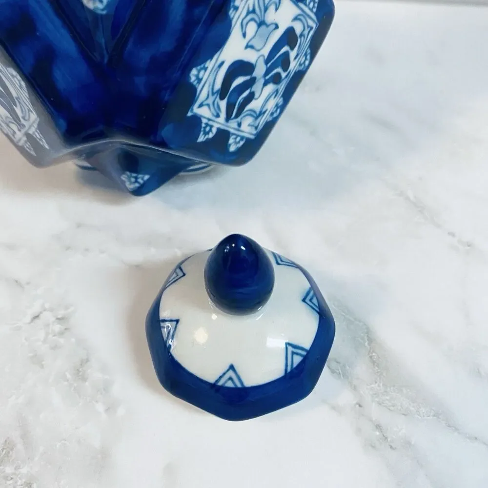 Blue And White Vintage Chinese Porcelain Teapot